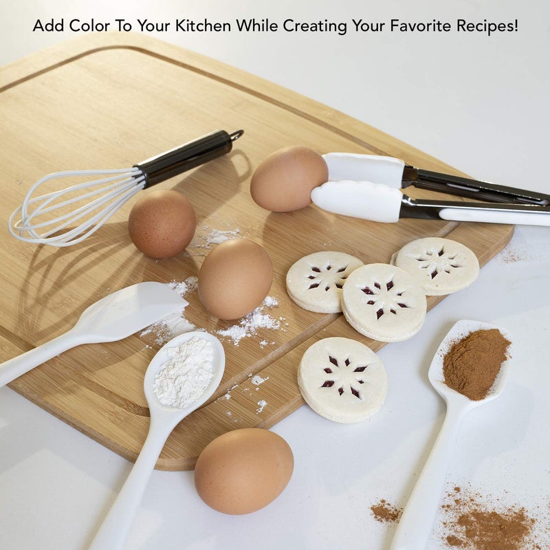 Country Kitchen Silicone Cooking Utensils - Easy to Clean Kitchen Tools, Spatula Set for Nonstick Cookware, Mini, Pink - Image 5